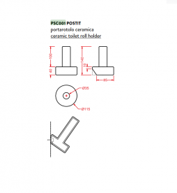 Тримач для туалетного паперу Artceram Postit білий декорований PSC001 01; 75