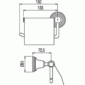 Держатель для туалетной бумаги с крышкой Tres Retro-Tres  состаренная латунь 5246360551