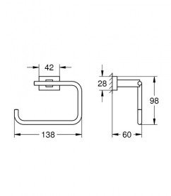 Тримач для туалетного паперу Grohe Essentials Cube відкритий метал темний матовий графіт 40507AL1