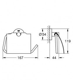 Держатель для туалетной бумаги Grohe Essentials с крышкой металл черный матовый 1024652430