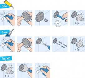 Держатель для туалетной бумаги Grohe QuickFix Start открытый металл черный матовый 412002430