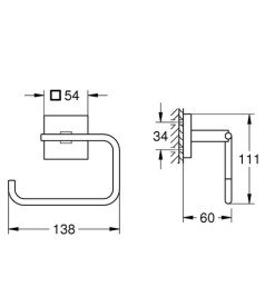 Тримач для туалетного паперу Grohe QuickFix Start Cube відкритий чорний матовий 409782430
