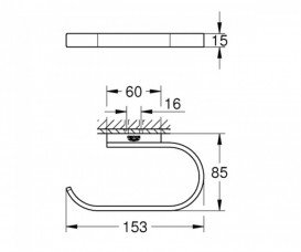 Держатель для туалетной бумаги Grohe Selection открытый металл темный графит матовый 41068AL0
