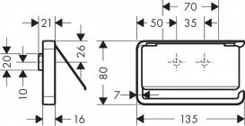 Тримач для туалетного паперу Hansgrohe Axor Universal Softsquare із кришкою матовий чорний 42836670