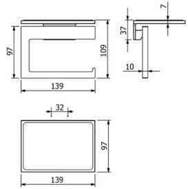 Держатель для туалетной бумаги Kludi Vela C с полкой брашированный никель PVD 31971N5