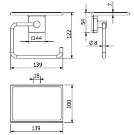 Тримач для туалетного паперу Kludi Vela S з полицею брашована бронза PVD 25971N1