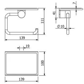 Держатель для туалетной бумаги Kludi Vela R с полкой белый матовый 5897153
