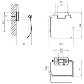 Тримач для туалетного паперу Kroner KRP Graz - GRP95607 з кришкою графіт CV025285