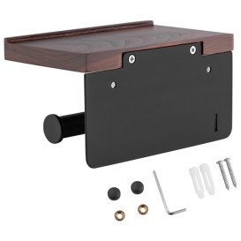 Тримач для туалетного паперу Kroner KRP Graz-SCH3018 з полицею чорний CV035539