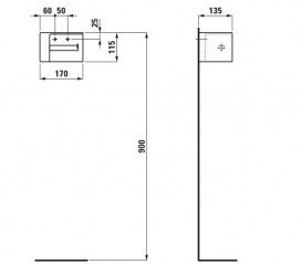 Держатель для туалетной бумаги Laufen Val правый керамика белый матовый H8722807570001