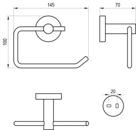 Тримач для туалетного паперу Ravak Kona KN 401 чорний матовий X07P1307