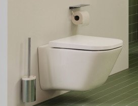 Тримач для туалетного паперу Roca Hotels Round з полицею метал хром A817581C00