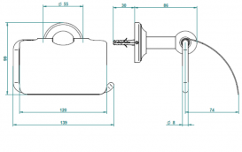 Держатель для туалетной бумаги THG Broadway a Manettes с крышкой золото A04 H44 00538AC