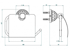Тримач для туалетного паперу THG Najem із кришкою золото G17 H44 00538AC