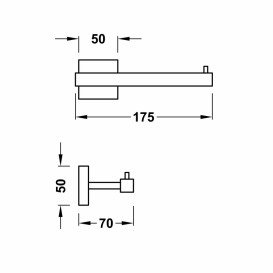 Тримач для туалетного паперу Tres Cuadro-Tres без кришки чорний матовий 10723606NM