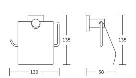 Держатель для туалетной бумаги VBI Saturn с крышкой металл черный VBI-040313BL