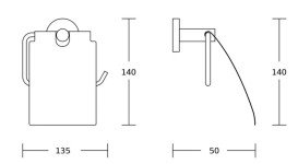 Тримач для туалетного паперу VBI Uranus із кришкою метал чорний VBI-040413BL