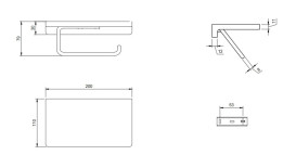 Держатель для туалетной бумаги Villeroy & Boch Elements - Striking с полкой матовый никель TVA15202300064