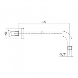 Держатель для верхнего душа Fiore Kube 35 см черный матовый 30NN8620