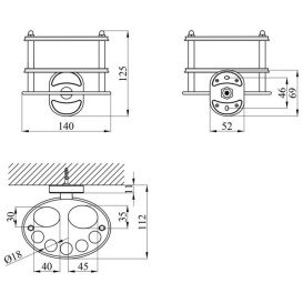 Держатель для зубных щеток и пасты Kroner KRM Elbe-ACG2918 хром/белый CV022905