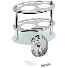 Держатель для зубных щеток и пасты Kroner KRM Elbe-ACG2918 хром/белый CV022905