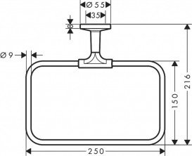 Тримач-кільце для рушників Hansgrohe Axor Universal Circular чорний матовий 42823670