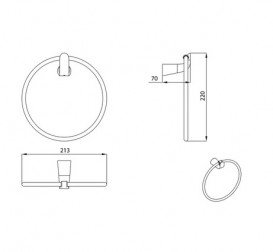 Держатель-кольцо для полотенец Devit Katarina латунь хром 8560148