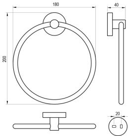 Тримач-кільце для рушників Ravak Kona KN 300 графіт матовий X07P1327