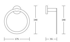 Держатель-кольцо для полотенец VBI Uranus металл черный VBI-040403BL