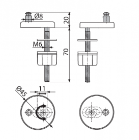 Держатель петель P97 и P98 для монтажа сверху пластиковая крышка Alcaplast P106B