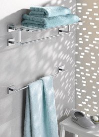 Тримач-полиця для рушників Grohe QuickFix Start Cube метал хром 41099000