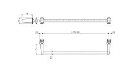 Тримач рушників для рушникосушарки Terma Basic 46 см метал білий TGWBI001