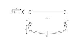Тримач рушників для рушникосушарки Terma Basic 43 см метал білий TGWBI002