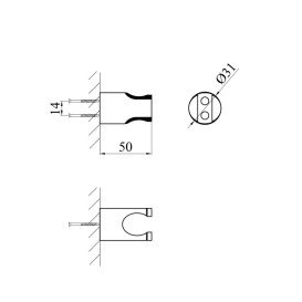 Тримач ручного душу Kroner KRP SCH926 пластик чорний CV032233