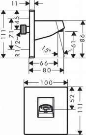 Тримач верхнього душу Hansgrohe Pulsify пластик чорний матовий 24139670