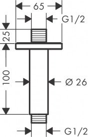 Тримач верхнього душу Hansgrohe Vernis Shape 10 см латунь хром 26406000