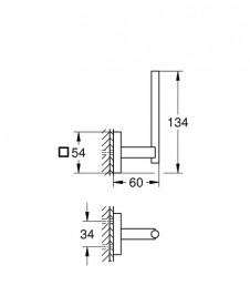 Тримач запасного рулону туалетного паперу Grohe Quickfix Start Cube метал хром 40979000
