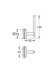 Тримач запасного рулону туалетного паперу Grohe Quickfix Start Cube метал чорний матовий 409792430