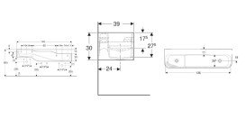 Дитяча раковина Geberit Bambini 140х39 см із трьома зонами Varicor білий альпійський декор зелений ліс/світло-зелений 502.976.79.2