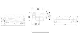 Детская раковина Geberit Bambini 180х39 см с четырьмя зонами Varicor белый альпийский декор карминово-красный/оранжевый 502.978.FY.1