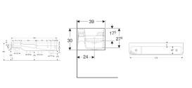 Детская раковина Geberit Bambini 180х39 см с четырьмя зонами Varicor белый альпийский декор карминово-красный/оранжевый 502.978.FY.2