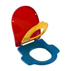 Детское сиденье с крышкой для унитаза Villeroy & Boch O.Novo Kids красный вишневый/солнечно-желтый/синий океан 8M12619C