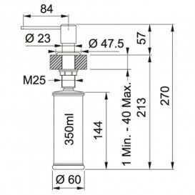 Диспенсер для жидкого моющего средства Franke Sirius 350 мл хром 112.0622.813