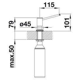 Диспенсер для миючого засобу Blanco Livia врізний 500 мл латунь PVD сатинове золото 526698