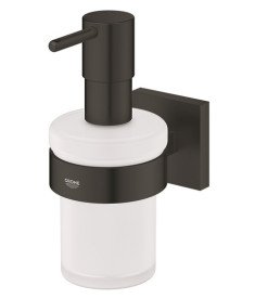Диспенсер для жидкого мыла Grohe Start Cube с держателем черный матовый 410982430