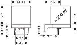 Диспенсер для жидкого мыла Hansgrohe AddStoris S 200 мл металл/стекло матовый белый 41765700