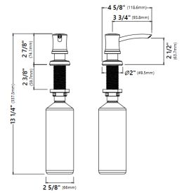 Диспенсер для рідкого мила Kraus Boden латунь/пластик хром KSD-54CH