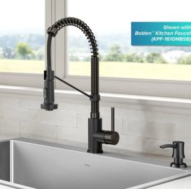 Диспенсер для жидкого мыла Kraus Boden латунь/пластик черная нержавеющая сталь KSD-54SFSB