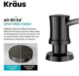 Диспенсер для жидкого мыла Kraus Boden латунь/пластик черная нержавеющая сталь KSD-54SFSB