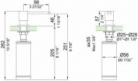 Диспенсер для рідкого мила Kraus латунь / пластик хром KSD-35CH